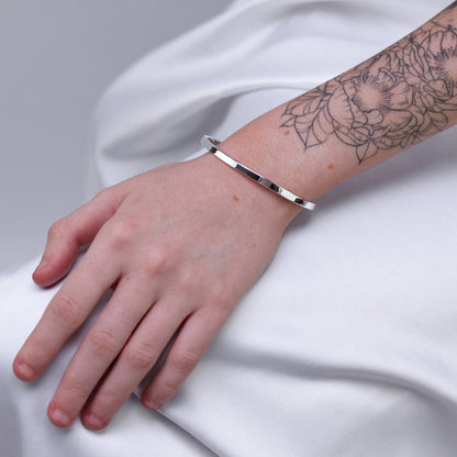 Sterlingsilber 4mm Einfach Armreif