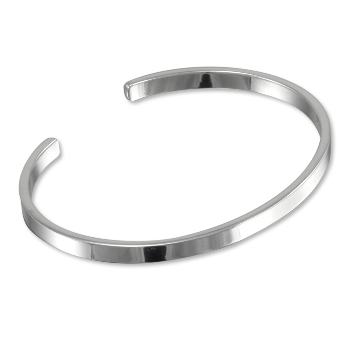 Sterlingsilber 4 mm Einfach Armreif
