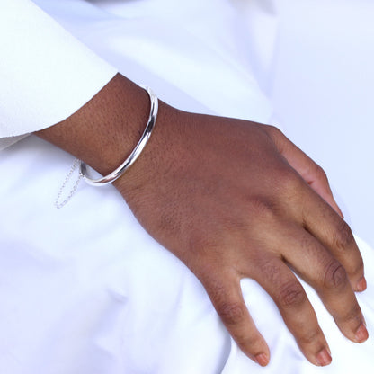 Sterlingsilber Einfach Scharnier Rund Armreif