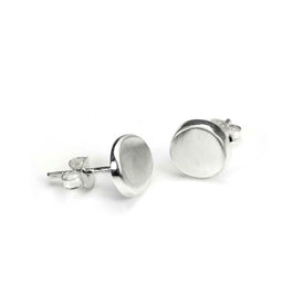 Sterlingsilber 8 mm Gebürstet Knopf Ohrstecker