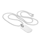 Halskette mit schlichtem, gravierbarem Dog-Tag-Anhänger aus Sterlingsilber