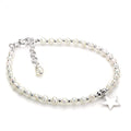 Sterlingsilber & Weiß Süßwasserperle Armband mit Stern Anhänger