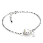 Sterlingsilber Rolo Kette Armband mit natürlicher Süßwasserperle