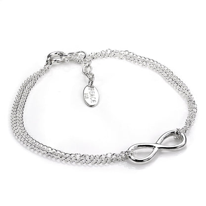 Sterlingsilber Rolo Kette Verstellbar Armband mit Groß Unendlichkeit Anhänger