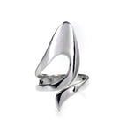 Verstellbar Sterlingsilber Offen Blütenblatt Motiv Ring