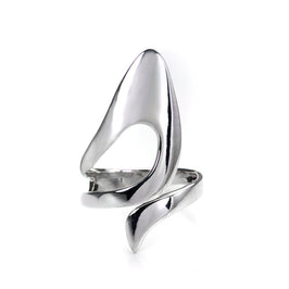 Verstellbar Sterlingsilber Offen Blütenblatt Motiv Ring