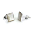 Quadrat Sterlingsilber & Perlmutt Ohrstecker
