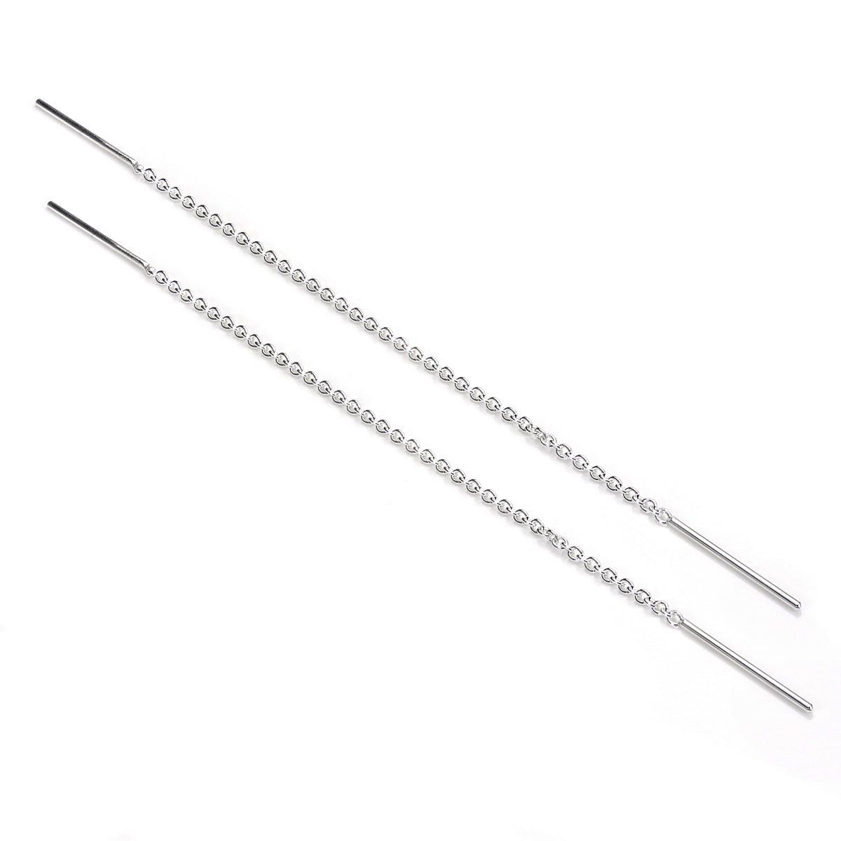 Groß Sterlingsilber Belcher Kette Einfädel Durchzieher Ohrringe