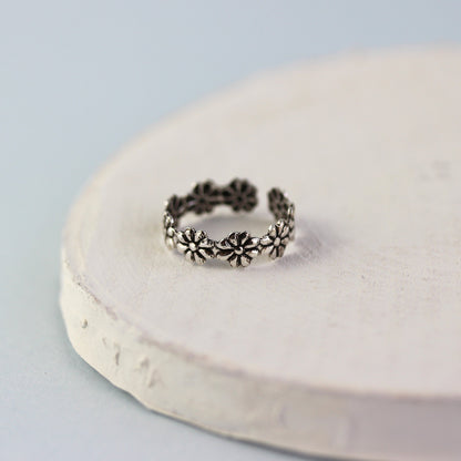 Sterlingsilber Gänseblümchen Zehenring