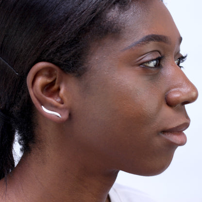 Sterlingsilber Wellig Ohrstift Ohrringe