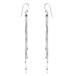 Sterlingsilber Kastenkette Quaste Chandelier Ohrringe
