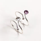 Verstellbarer Sterlingsilber Zehenring mit 4 mm Kristall CZ