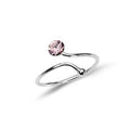 Verstellbarer Sterlingsilber Zehenring mit 4 mm Kristall CZ