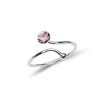 Verstellbarer Sterlingsilber Zehenring mit 4 mm Kristall CZ
