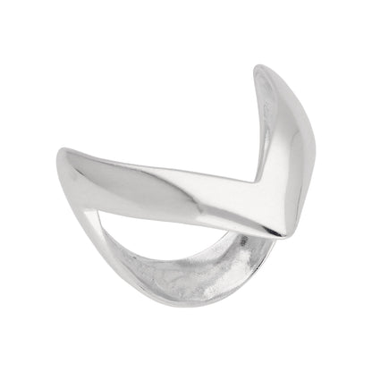 Sterling Silber Wishbone Ring – Größe J – U