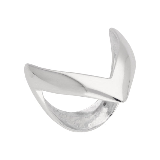 Sterling Silber Wishbone Ring – Größe J – U