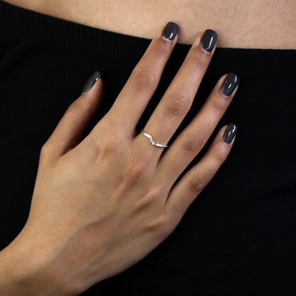 Sterling Silber 1 mm Stapelring mit einfacher Drehung – Größe I-U