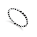 Sterlingsilber 2 mm Stapelring mit gedrehter Kordel – Größen I-U