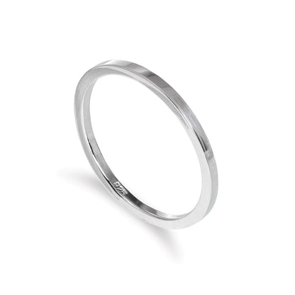Einfacher Sterling Silber 2 mm Stapelring – Größe I-U