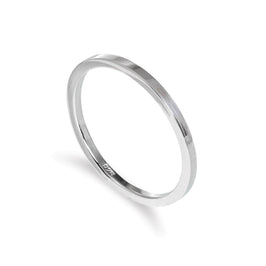 Einfacher Sterlingsilber 2 mm Stapelring – Größe I-U