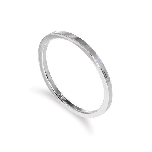 Einfacher Sterling Silber 2 mm Stapelring – Größe I-U