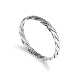 Sterlingsilber 2 mm Stapelring mit gedrehtem Muster Größe I-U