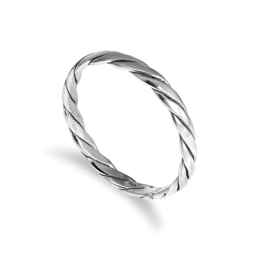 Sterling Silber 2 mm Stapelring mit gedrehtem Muster Größe I-U