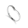 Sterlingsilber 2 mm einfacher Wishbone Stapelring Größe I-U