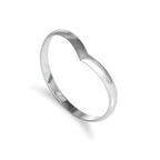Sterlingsilber 2 mm einfacher Wishbone Stapelring Größe I-U