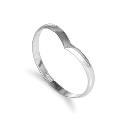 Sterlingsilber 2 mm einfacher Wishbone Stapelring Größe I-U