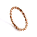 Roségoldbeschichteter Sterlingsilber Twisted Rope Stapelring Größe H - X