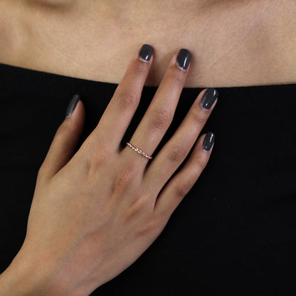 Roségoldbeschichteter Sterling Silber Twisted Rope Stapelring Größe H - X