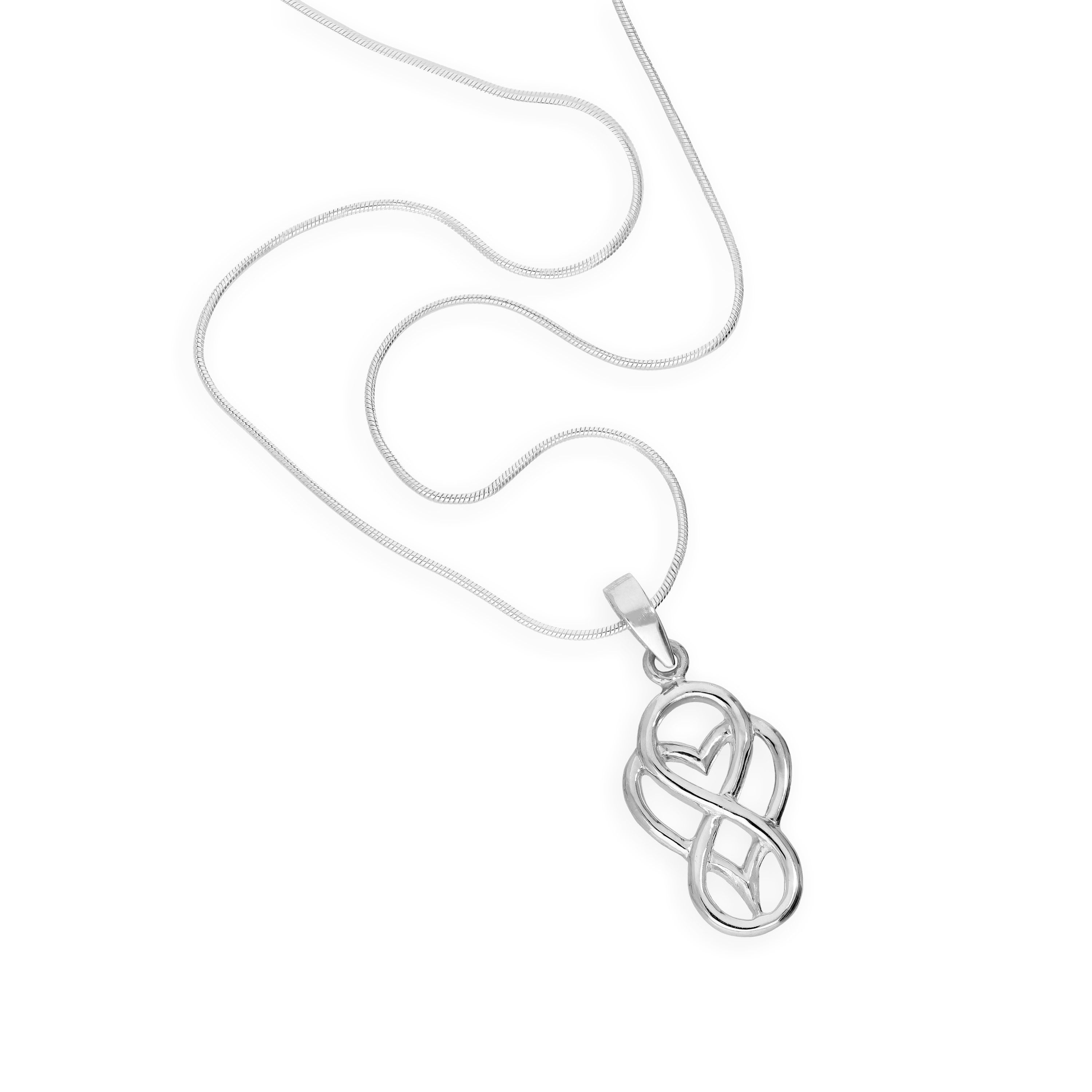 Sterlingsilber Unendlichkeit Herz Symbol Anhänger Halskette 35,5 - 56 cm