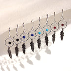 Sterlingsilber Dreamcatcher Tropfenohrringe Achat Türkis Granat Lapis