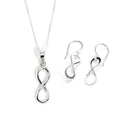 Ohrringe und Halskette aus Sterlingsilber mit Unendlichkeitssymbol