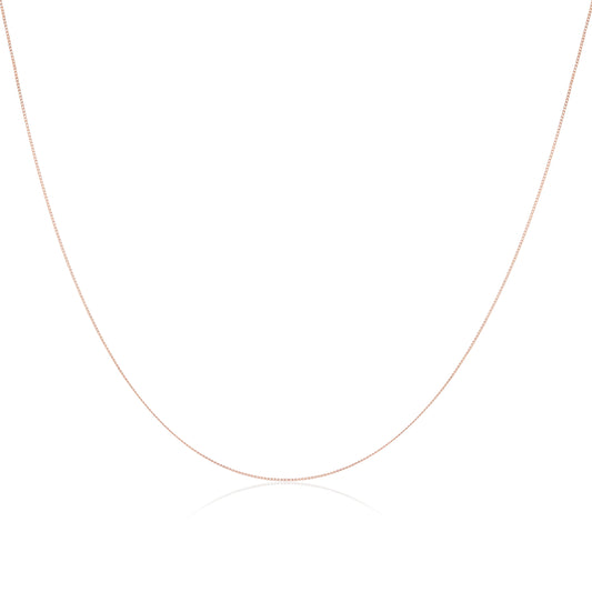 Feine 9ct Rose Gold Diamond Cut Curb Chain 16 - 18 Inches
