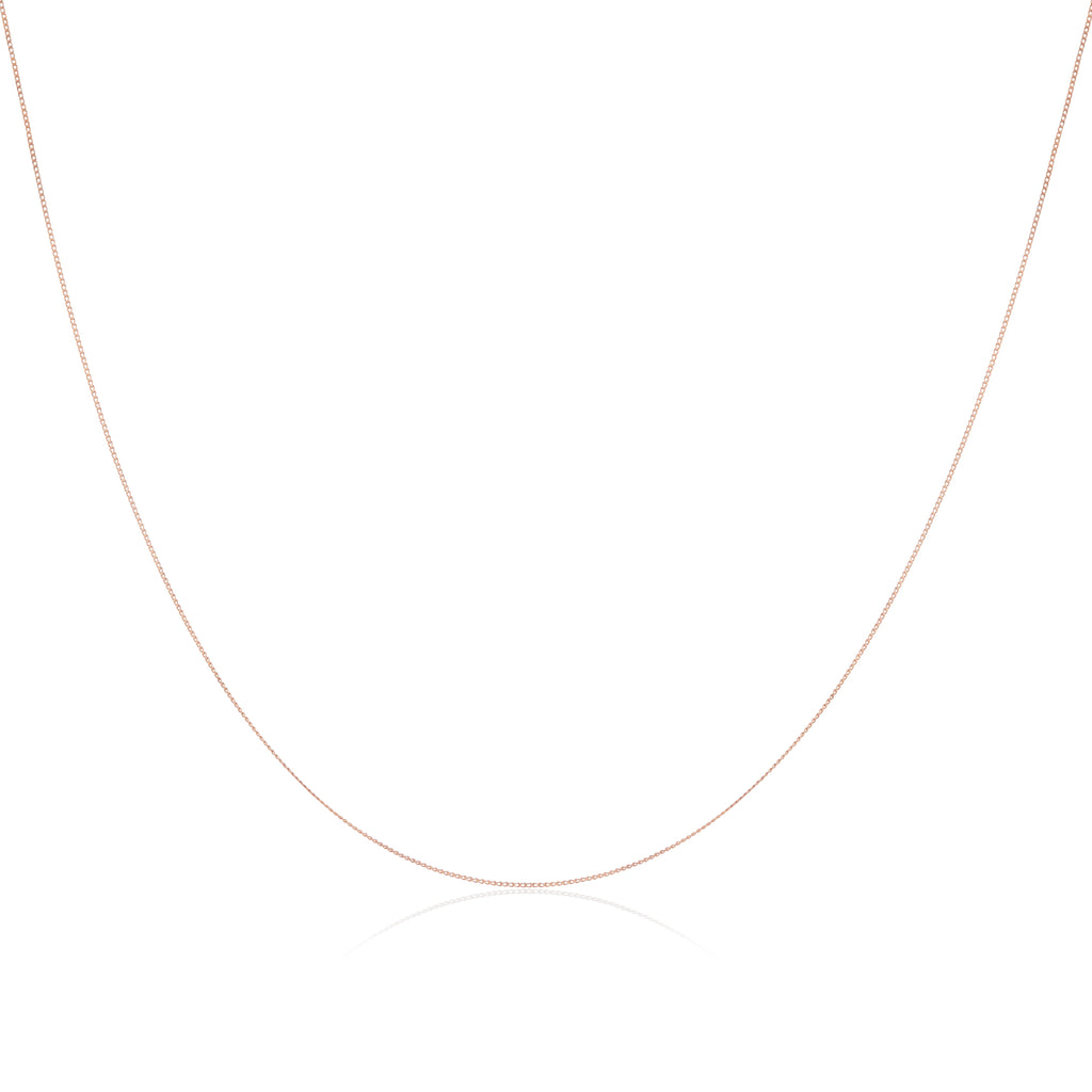 Feine 9 Karat Roségold Diamond Cut Curb Chain 16 - 18 Inches