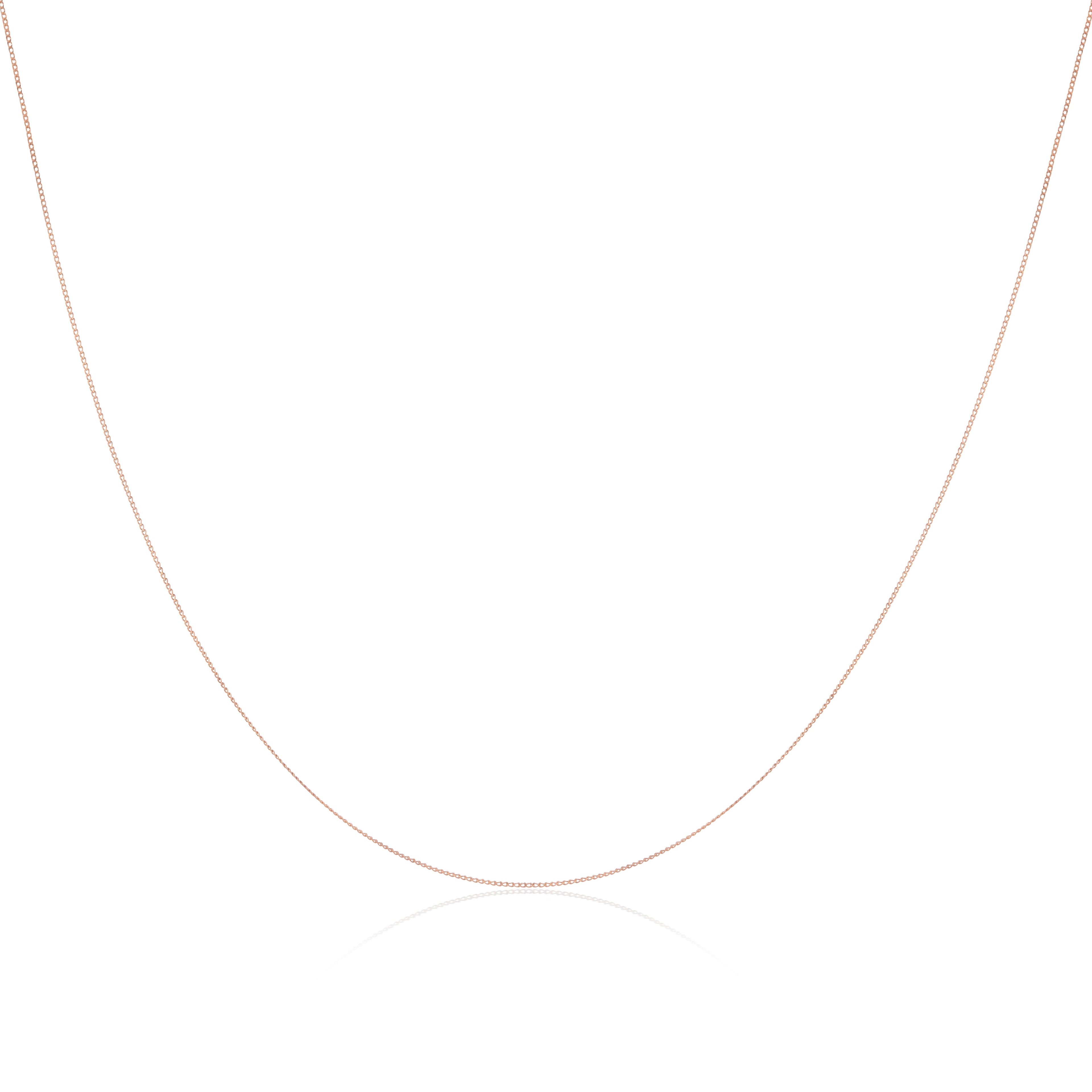 Feine 9 Karat Roségold Diamond Cut Curb Chain 16 - 18 Inches