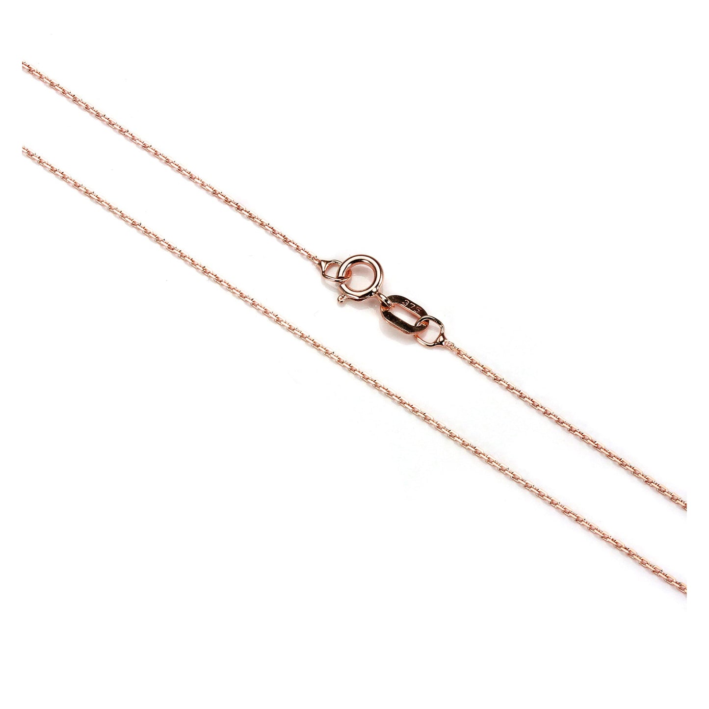 Leichte 9-karätige Roségold-Belcher-Kette, 40–50 cm