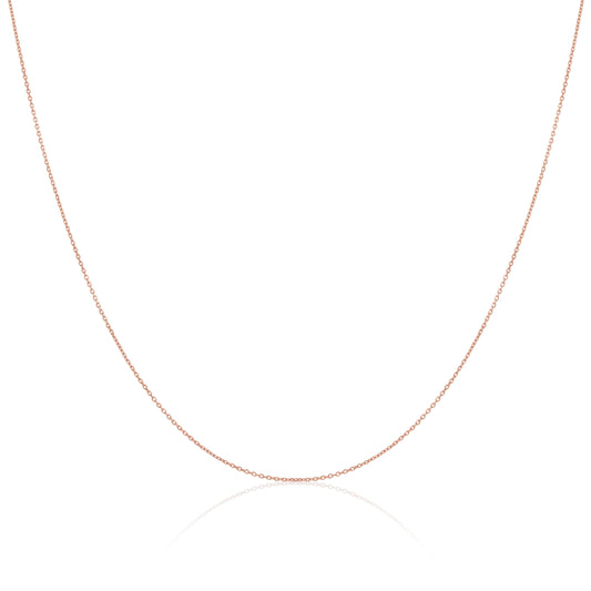 Leichte 9-karätige Roségold-Belcher-Kette, 40–50 cm
