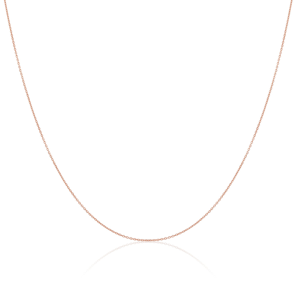 Leichte 9-karätige Roségold-Belcher-Kette, 40–50 cm