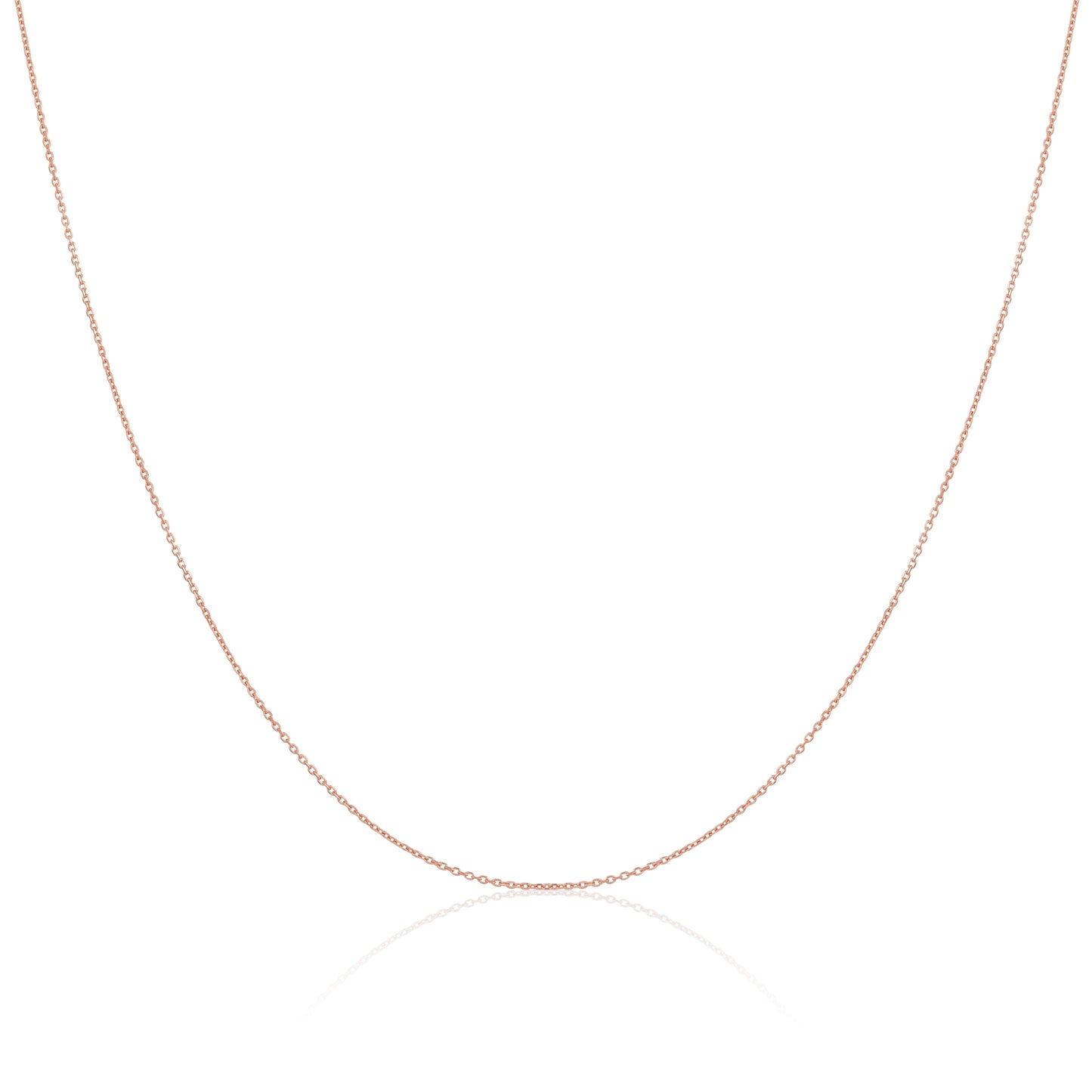Leichte 9-karätige Roségold-Belcher-Kette, 40–50 cm