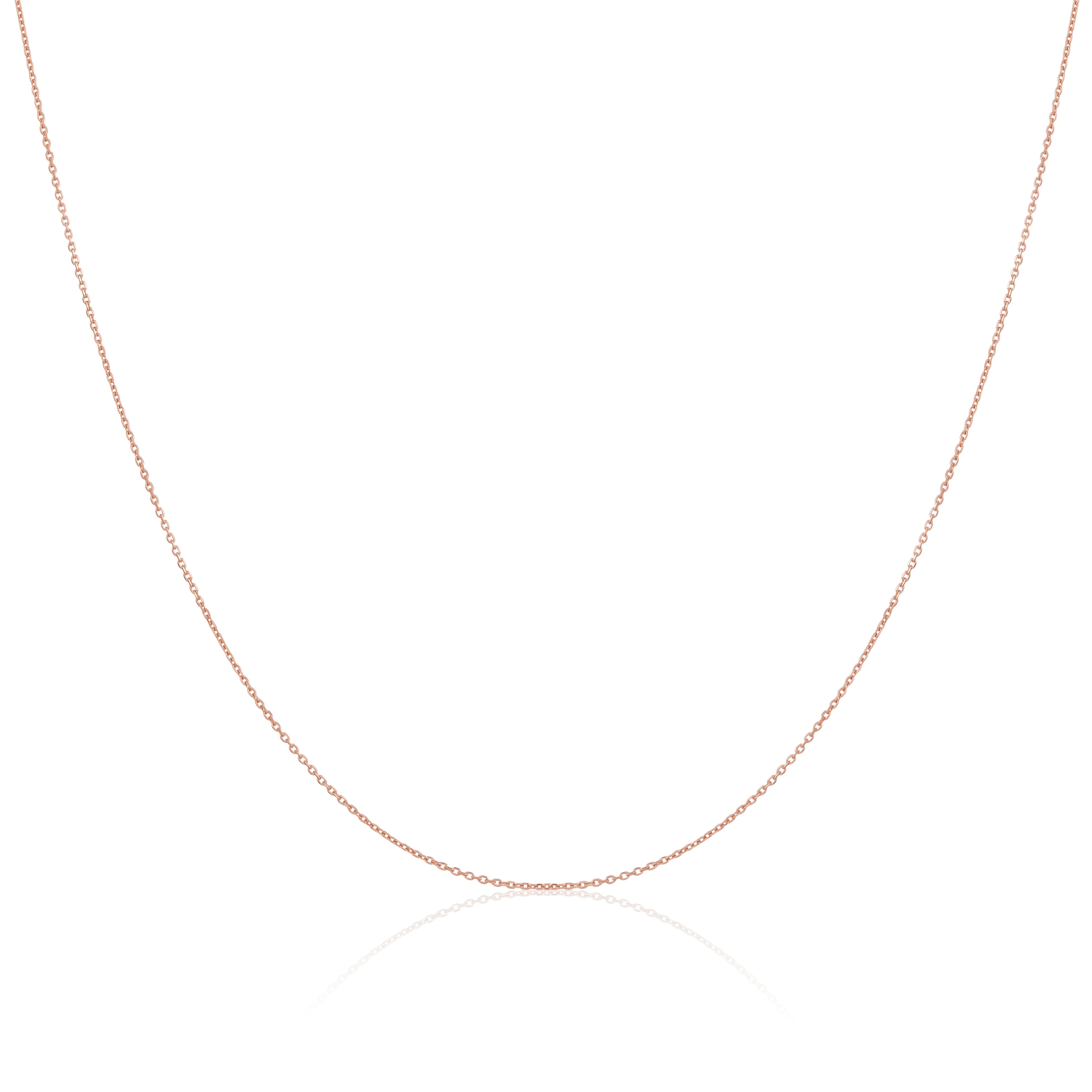 Leichte 9-karätige Roségold-Belcher-Kette, 40–50 cm