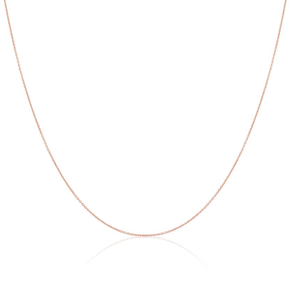 Leichte 9-karätige Roségold-Belcher-Kette, 40–50 cm