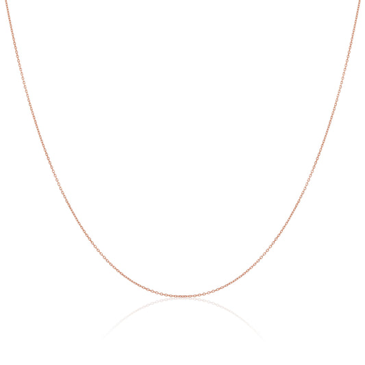 Leichte 9-karätige Roségold-Belcher-Kette, 40–50 cm