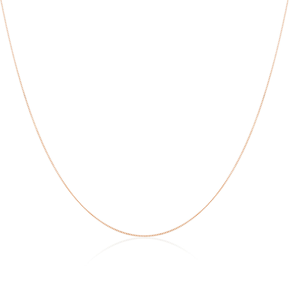 9 Karat Roségold Diamond Cut Curb Kette 16 - 20 Zoll