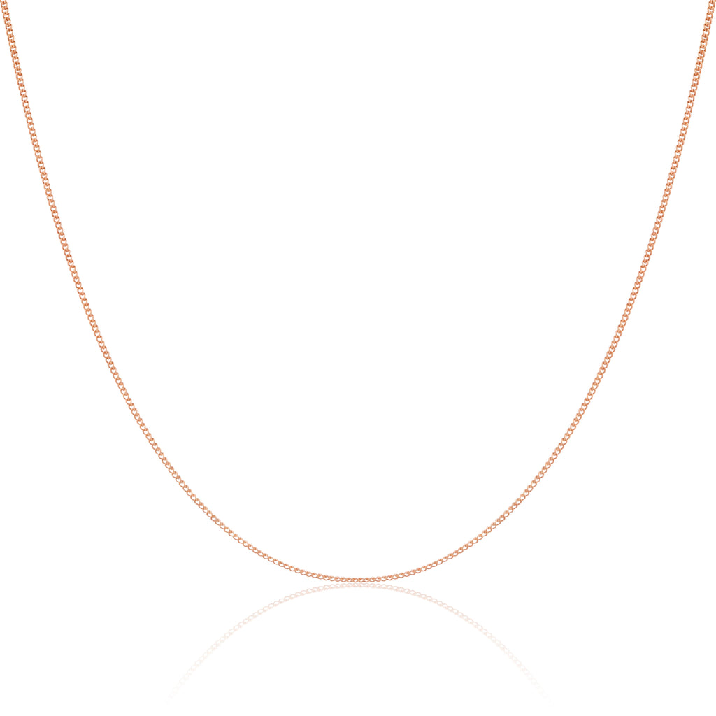 9 Karat Roségold Diamond Cut Curb Kette 16 - 20 Zoll