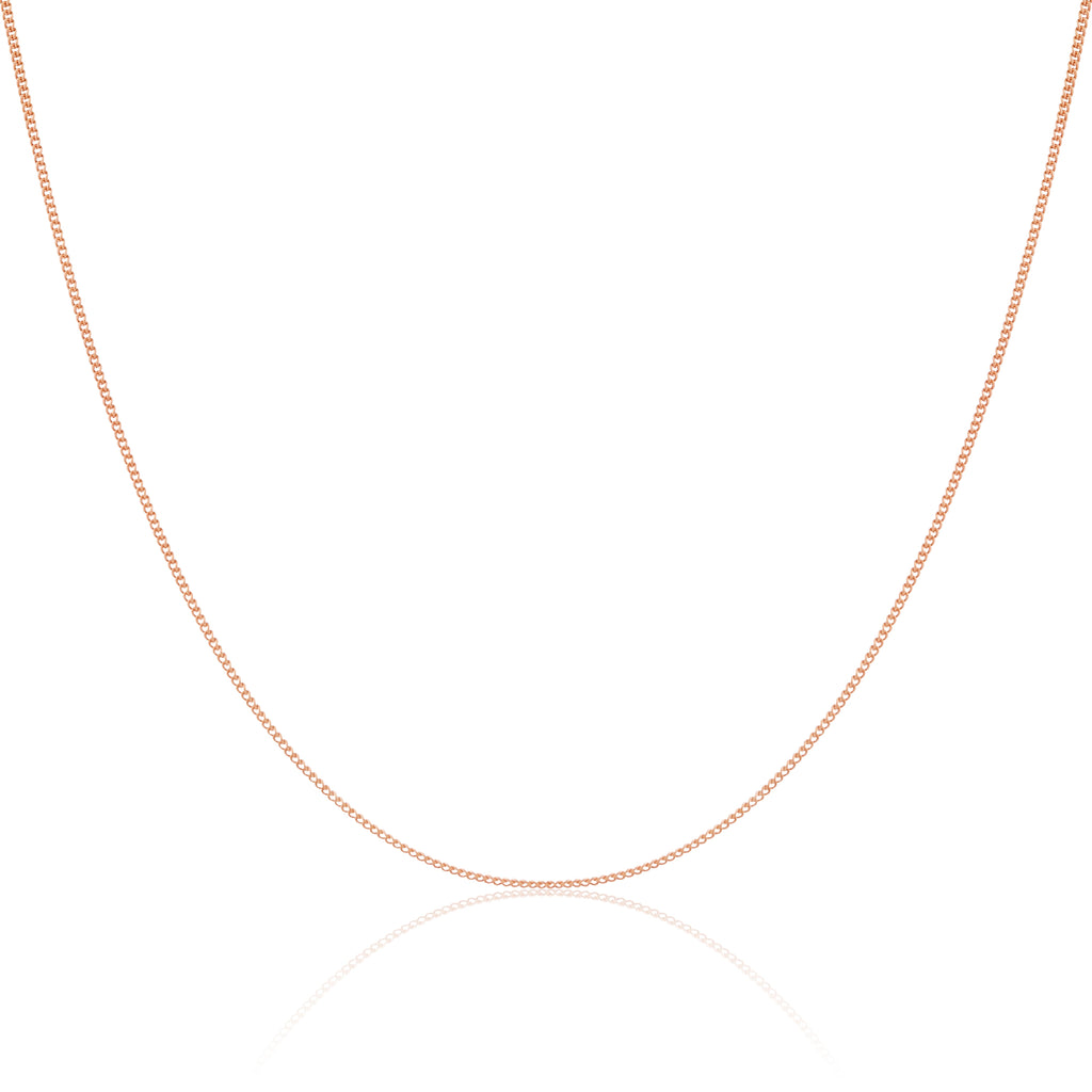 9 Karat Roségold Diamond Cut Curb Kette 16 - 20 Zoll
