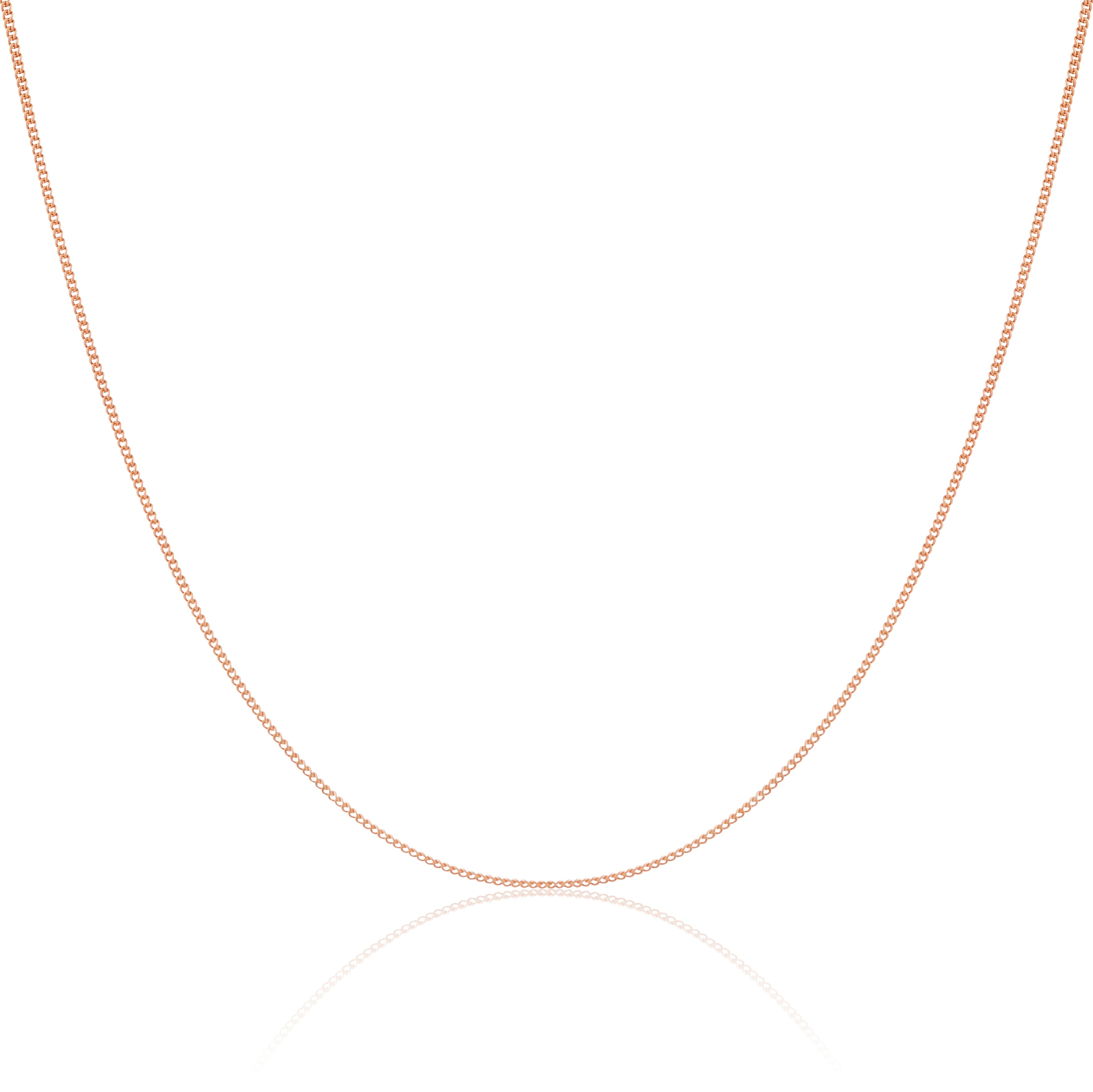 9 Karat Roségold Diamond Cut Curb Kette 16 - 20 Zoll