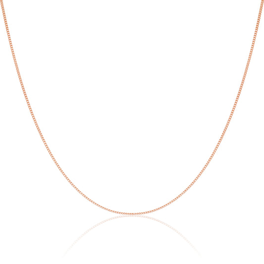 9ct Rose Gold Diamond Cut Curb Chain 16 - 20 Inches